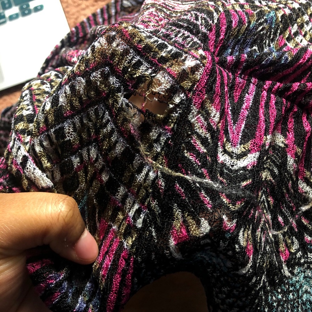 Thin Sheer Multi-Patterned Shirt - Picture 12 of 12